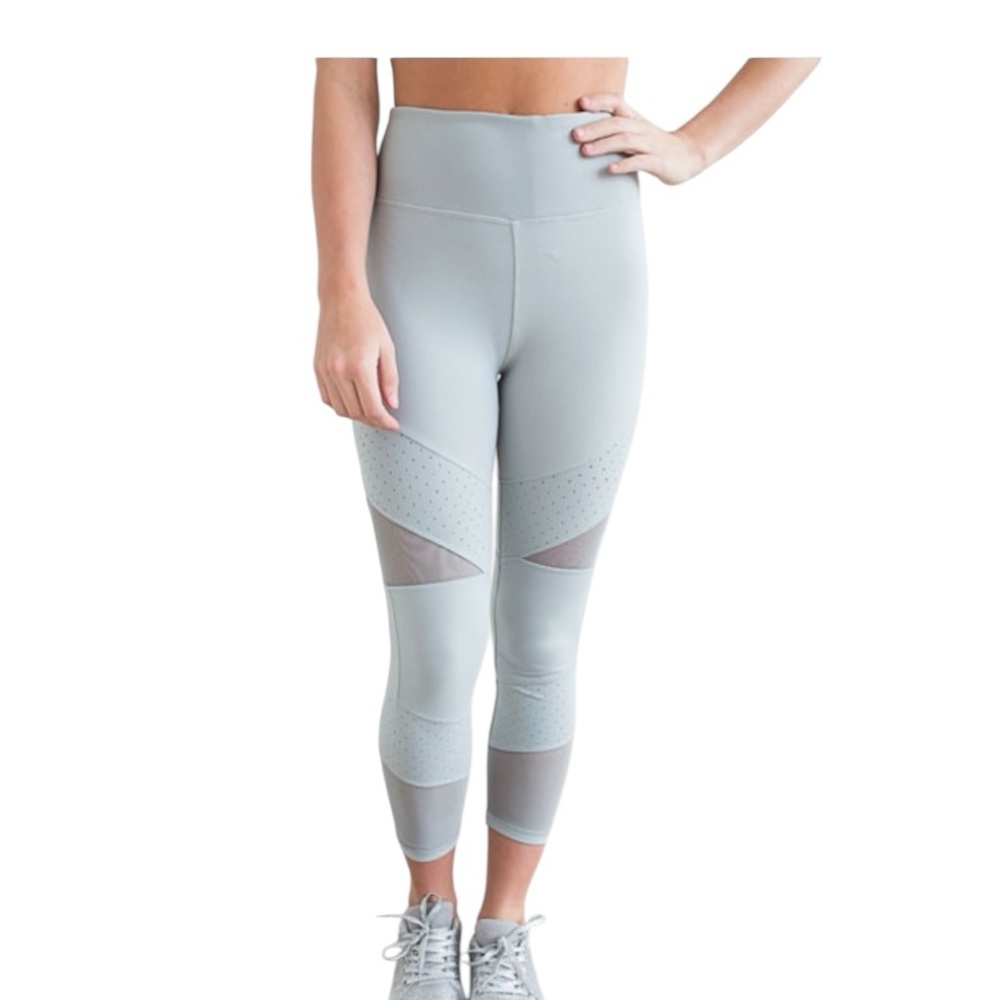 Mono B Mesh/Perforation Inset Leggings - Size S, Jade